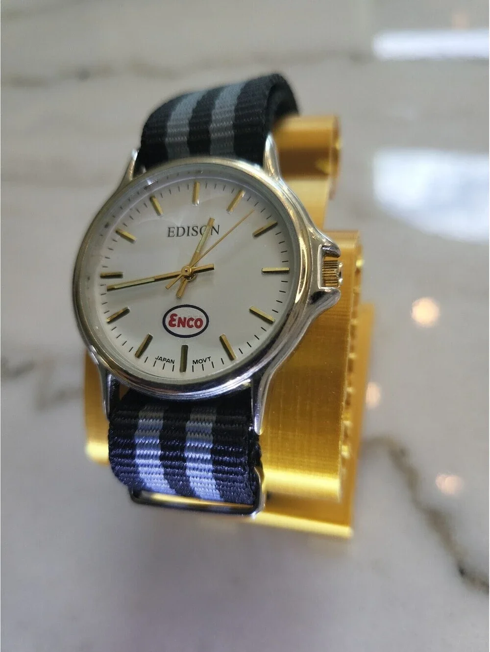 Edison Men's Quartz Watch Working New Battery Automobilia 37mm 8.75